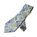【中古】イヴサンローラン YVES SAINT LAURENT ネクタイ シルク100% 総柄 グレー ■GY99 メンズ 【ベクトル 古着】 250715