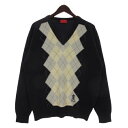 【中古】プリングル Pringle ニット セーター 長袖 Vネック アーガイル柄 プルオーバー ウール 紺 ネイビー メンズ 【ベクトル 古着】 250905