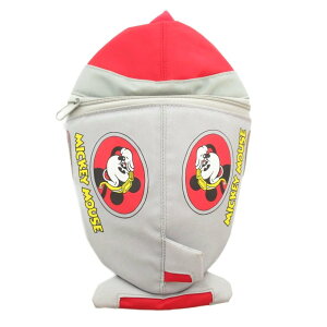 【中古】ディズニー Disney リュックサック バックパック ミッキープリント ロケット型 グレー 赤 レッド /JS キッズ 【ベクトル 古着】 250929