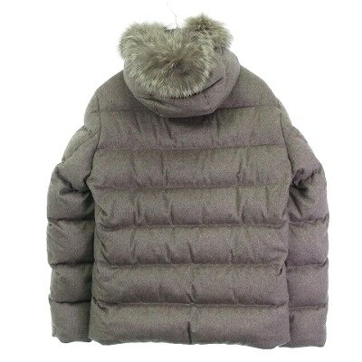 【中古】未使用品 ヘルノ HERNO タグ付き ピアチェンツァ PIACENZA シルク カシミア ダウンジャケット ブルゾン コヨーテファー グレー系 48 L位 メンズ 【ベクトル 古着】 250928