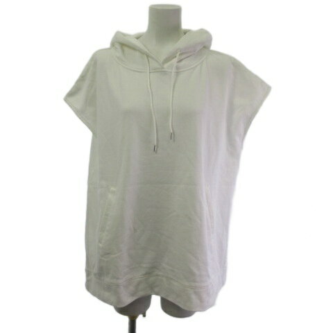 【中古】ヒューマンウーマン HUMAN WOMAN ノースリーブ パーカー プルオーバー 白 ホワイト M レディー..