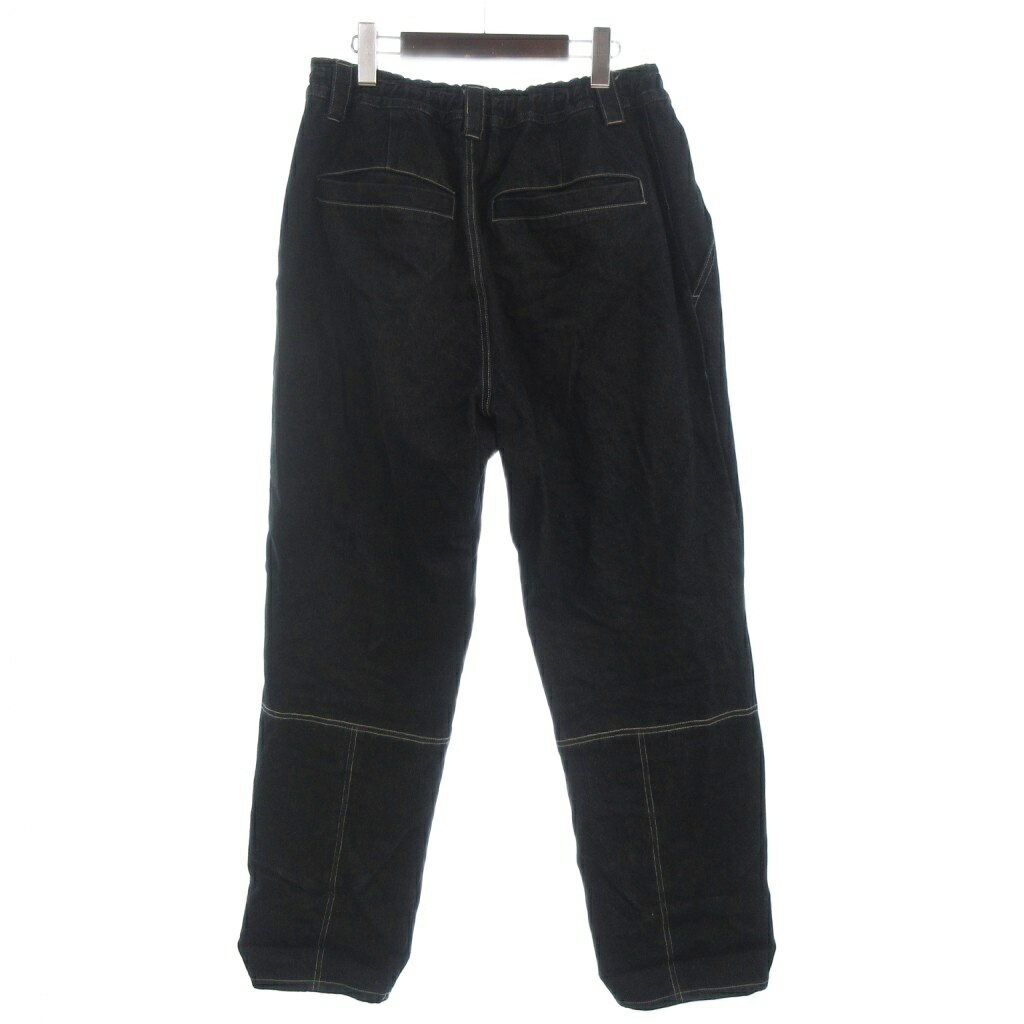 【中古】サムワンライフ someonelife デニム パンツ ジーンズ ワイド ステッチ イージー 2 黒 ブラック メンズ 【ベクトル 古着】 260422