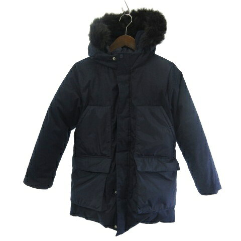 【中古】ジャカディ JACADI paris キッズ ダウンコート フーデッド ネイビー 紺 10A 140cm キッズ 【ベクトル 古着】 260418