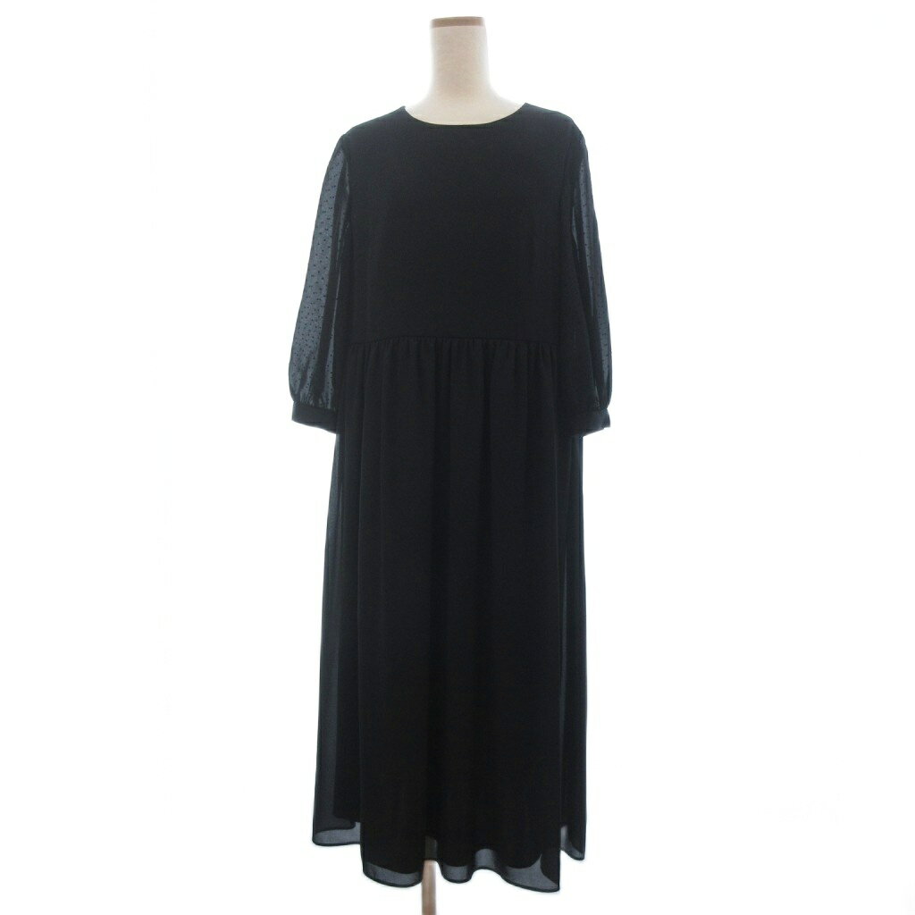 樂天商城 - 【中古】リファンネ RIFANNE フォーマル ワンピース ロング 七分袖 冠婚葬祭 セレモニー シフォン 13 黒 ブラック レディース 【ベクトル 古着】 260522