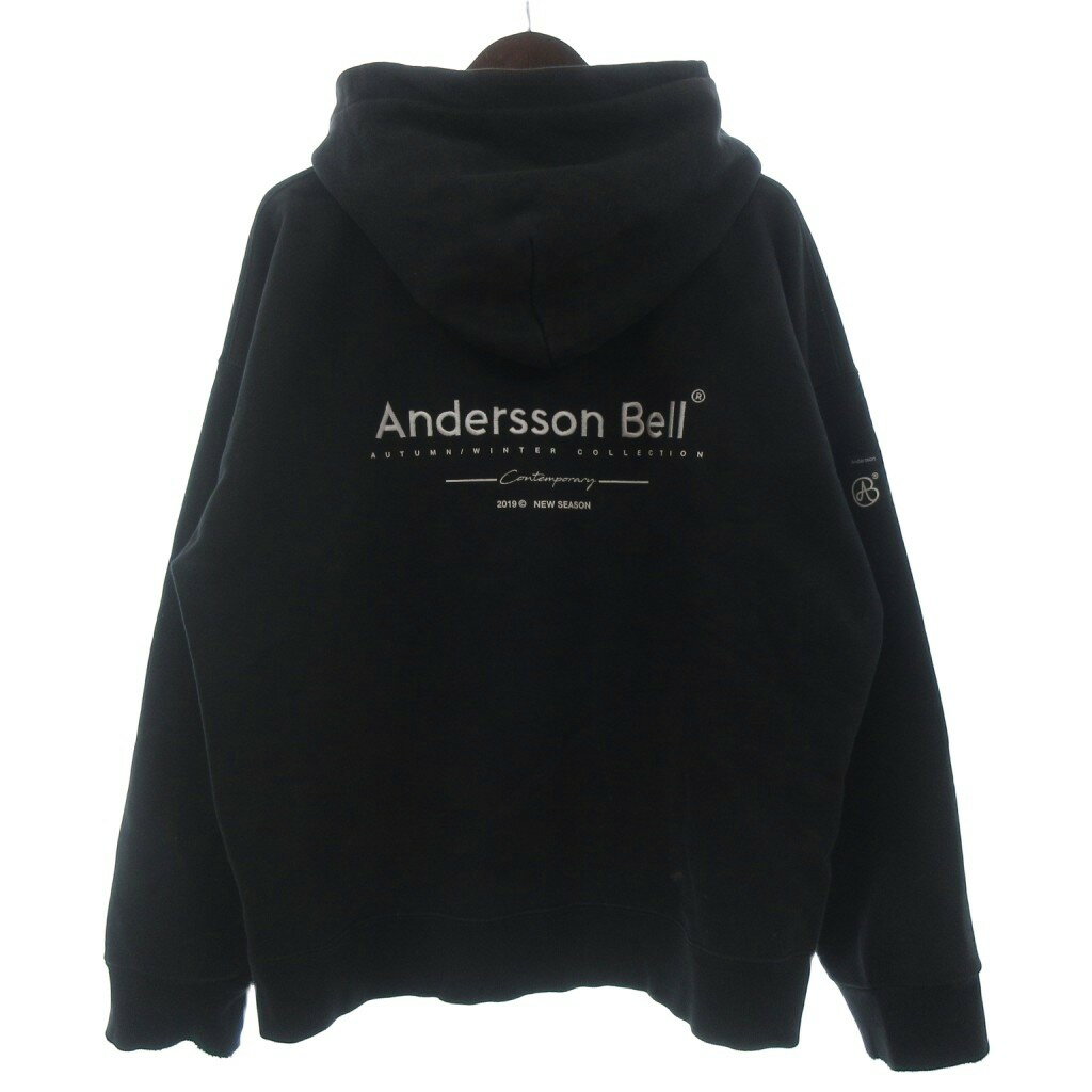 アンダーソンベル ANDERSSON BELL パーカー プルオーバー フーディー 長袖 ロゴ刺繍 L 黒 ブラック メンズ  260623