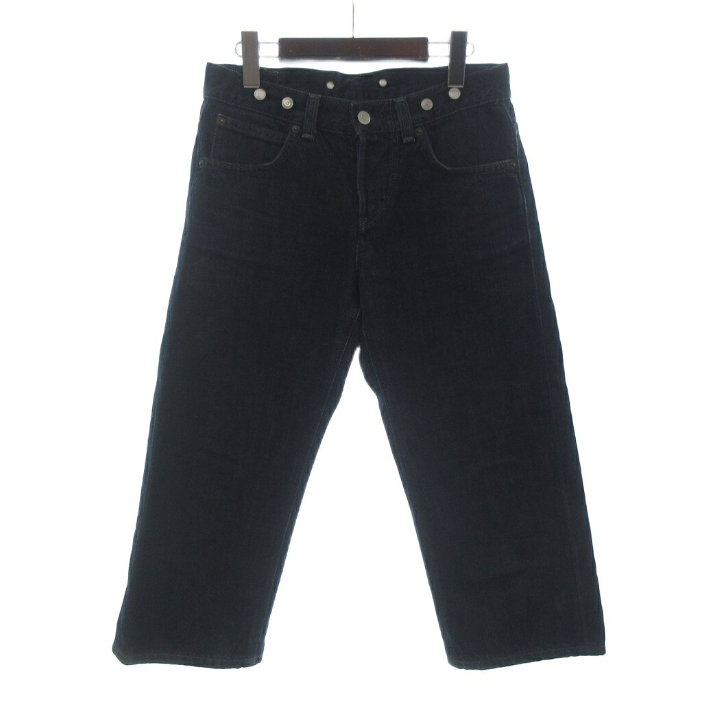 【中古】マーガレットハウエル MARGARET HOWELL EDWIN デニム パンツ クロップド 七分丈 ボタンフライ W27 青 ブルー レディース 【ベクトル 古着】 260901