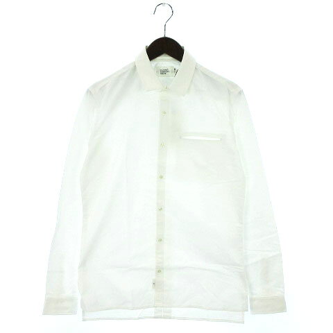 未使用品 ブランクコンセプトウェア VLANK CONCEPT WEAR DETACHABLE COLLARED SHIRT シャツ 長袖 バンドカラー 2way タック コットン 白 ホワイト 1 メンズ  180528 ブランド古着ベクトルプレミアム店