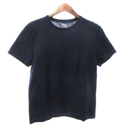 【中古】アルケーarkhe Tシャツ カットソー 半袖 丸首 ベーシックシルエット コットン 無地 紺 ネイビー S ■SM1 メンズ 【ベクトル 古着】 230918