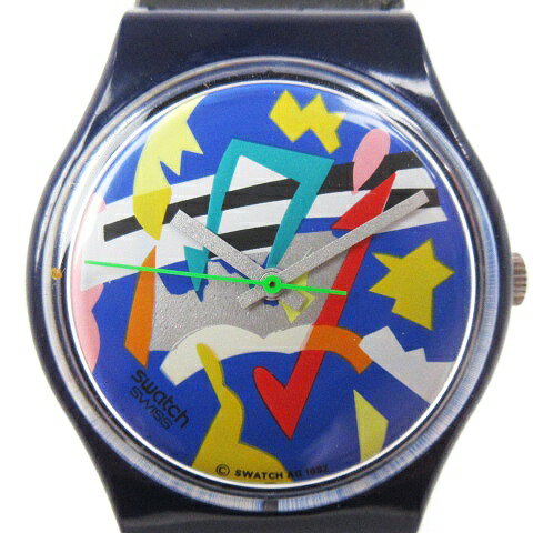 【中古】スウォッチ SWATCH 腕時計 ウォッチ アナログ 3針 クオーツ ベルクロ 青 ブルー メンズ 【ベクトル 古着】 231227