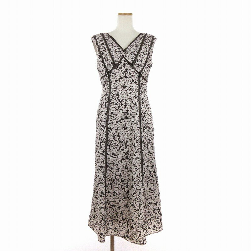 【中古】ハーリップトゥ Her lip to Lace Trimmed Floral Dress ワンピース ドレス ノースリーブ Vネック ロング 花柄 総柄 1222305063 ピンク系 M ■SM1 レディース 【ベクトル 古着】 240330のサムネイル