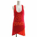 【中古】ズンバ ZUMBA ダンスウェア ノースリーブ カットソー アシンメトリー S 赤 レッド オレンジ /AI レディース 【ベクトル 古着】 24091...