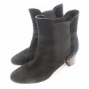 【中古】ファビオルスコーニ FABIO RUSCONI サイドゴアブーツ スエード ラウンドトゥ ヒール 39 25.5cm 黒 ブラック /UO ■GY19 ...
