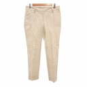 【中古】キトン Kiton 美品 パンツ スラックス テーパード センタープレス 総柄 ジッパーフライ 40 M ベージュ /JS ■GY19 レディース 【ベ...