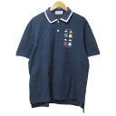 【中古】ピッコーネ PICONE STUDIO PICONE ROMA ポロシャツ 半袖 刺? ライン 鹿の子 紺 ネイビー X メンズ 【ベクトル 古着】 2...