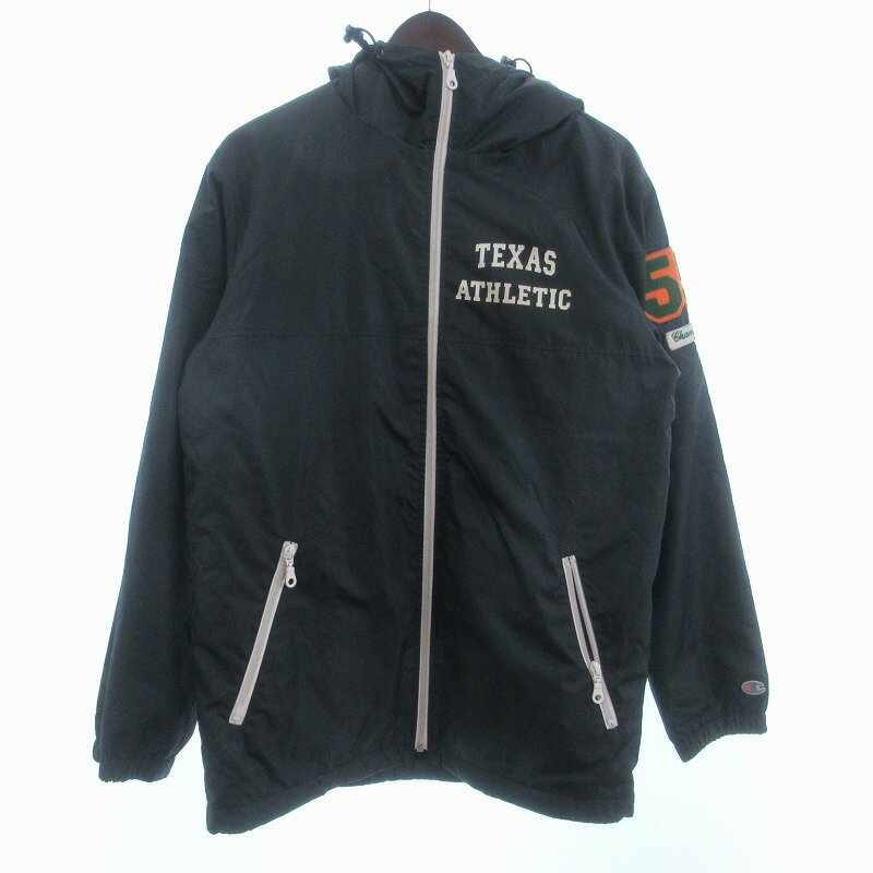 【中古】チャンピオン CHAMPION 復刻 ジャケット 長袖 ジップアップ フリース ランナータグ CSJ4120 黒 ブラック M メンズ 【ベクトル 古着】 250211