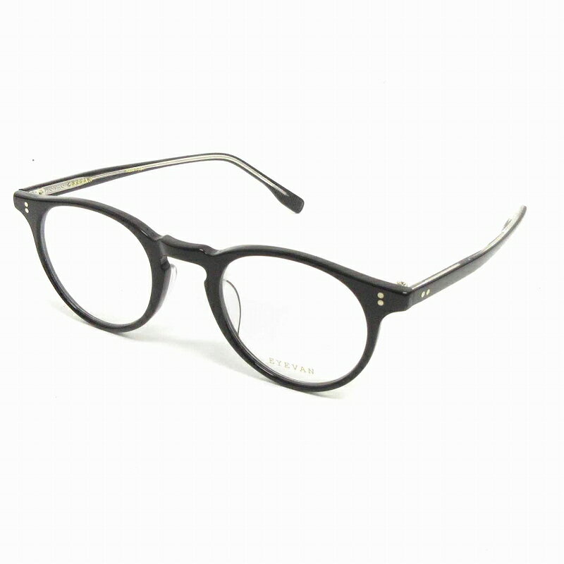 【中古】アイヴァン EYEVAN メガネ アイウェア ボストン STAG PBK 黒 ブラック 45□22-145 メンズ レディース 【ベクトル 古着】 250215
