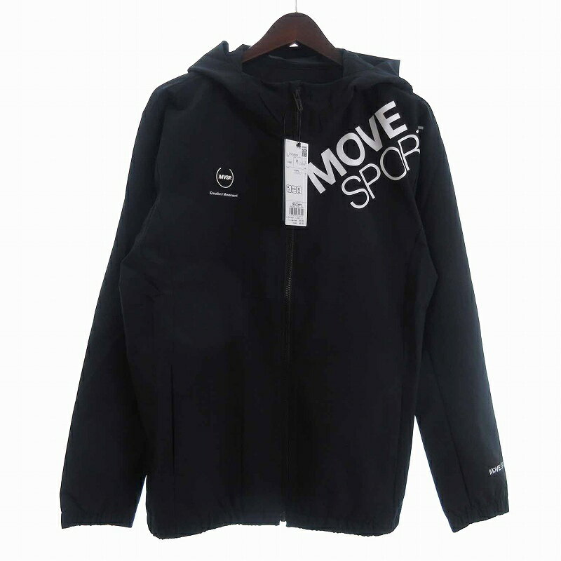 【中古】未使用品 デサント DESCENTE タグ付き パーカー ジップアップ 長袖 プリント ST4FJK20M 黒 ブラック L メンズ 【ベクトル 古着】 250215