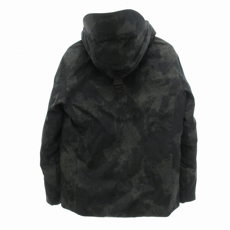 【中古】RENAVE STOP 美品 ダウンジャケット フード付き 黒 ブラック グレー /UO メンズ 【ベクトル 古着】 250430