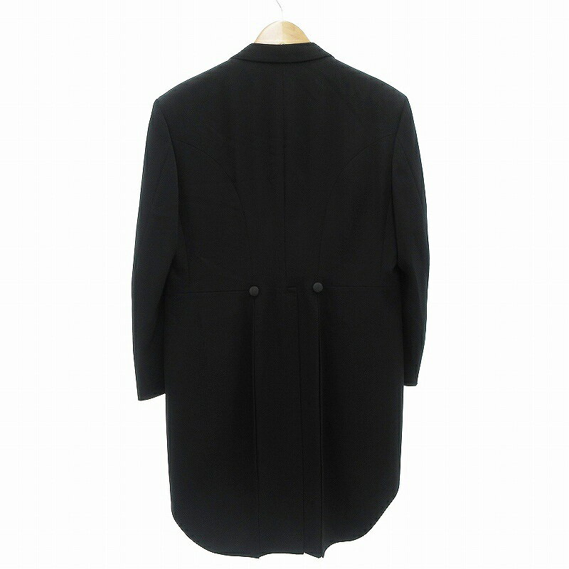 【中古】御幸毛織 ミユキケオリ セットアップ 燕尾服 上下4点セット タキシード ベスト パンツ ネクタイ 94AB4 黒 ブラック /AE メンズ 【ベクトル 古着】 250502