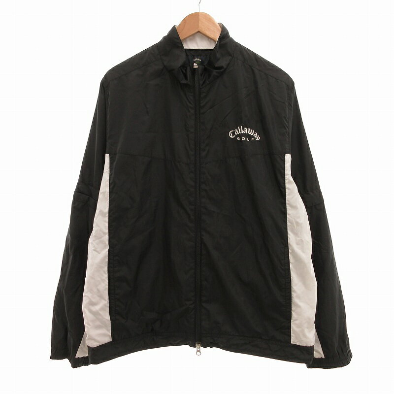 【中古】キャロウェイ CALLAWAY ジャケット ゴルフ ジップアップ バイカラー 11 白 黒 /UO メンズ 【ベクトル 古着】 250327
