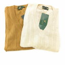 【中古】未使用品 ライル&スコット LYLE&SCOTT タグ付き 2点セット ニットベスト ピンズ付き M L 茶 ブラウン 白 ホワイト /AE メンズ 【...