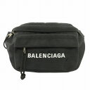【中古】バレンシアガ BALENCIAGA ウィール ベルトバッグS ボディ ウエスト ナイロン ロゴ 刺繍 569978 黒 ブラック 鞄 ☆AA★ メンズ ...