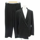 【中古】ユニクロ UNIQLO フォーマル スーツ セットアップ ジャケット パンツ 背抜き ダブル M 黒 ブラック /HO レディース 【ベクトル 古着】 ...