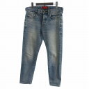 【中古】レッドカード RED CARD デニム パンツ ジーンズ テーパード ボタンフライ ダメージ加工 28 薄青 レディース 【ベクトル 古着】 25050...