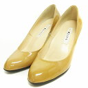 【中古】ダイアナ DIANA パンプス エナメル ピンヒール ラウンドトゥ ベージュ 24.5cm レディース 【ベクトル 古着】 250520(4)