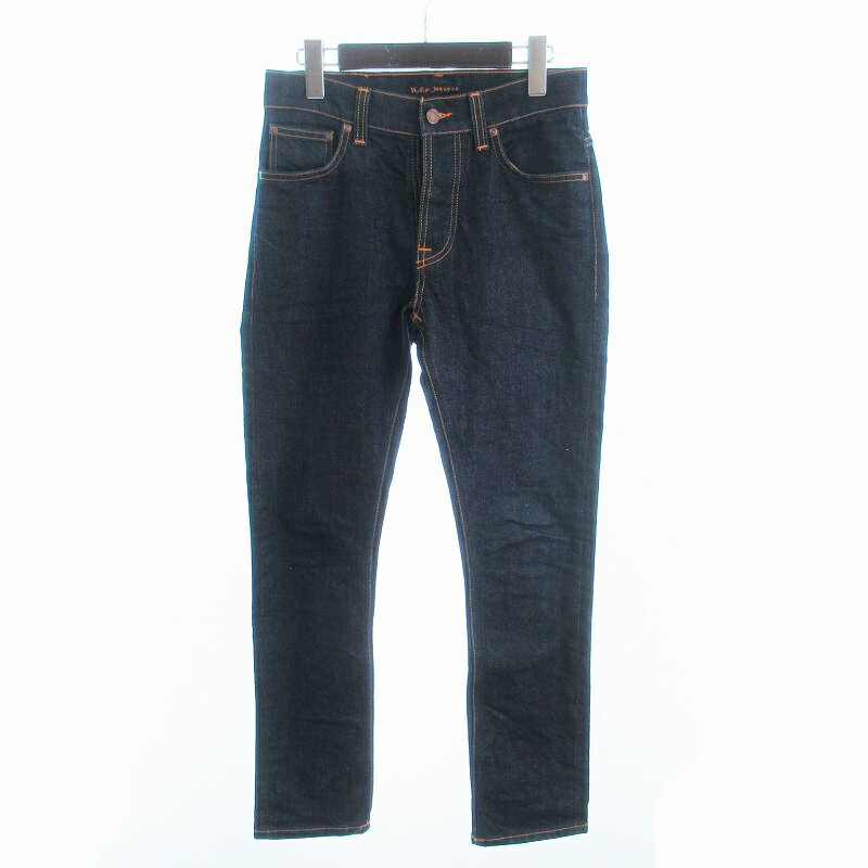 【中古】ヌーディージーンズ nudie jeans 美品 デニム ジーンズ ストレート ボタンフライ コットン SE556628927701 紺 ネイビー 30 メンズ 【ベクトル 古着】 250528