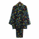 【中古】三峰 アメリカン クラブ ハウス American Club House ルームウェア パジャマ シャツ 長袖 開襟 パンツ イージー ウエストゴム 総...