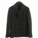 【中古】タケオキクチ TAKEO KIKUCHI Pコート ダブル ショート丈 総裏 無地 ウール グレー 2 メンズ 【ベクトル 古着】 250622