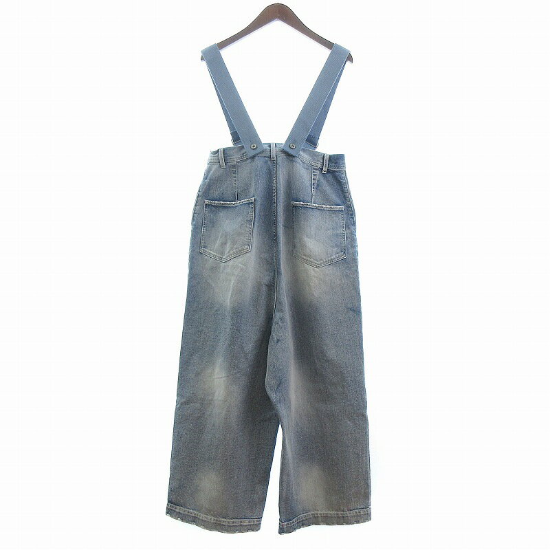 【中古】ニコアンド Niko and.. デニム パンツ ジーンズ ワイド オーバーオール サスペンダー付き M 薄青 レディース 【ベクトル 古着】 250702