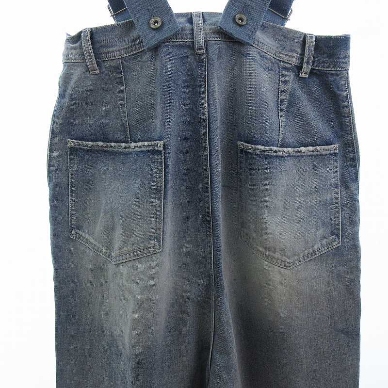 【中古】ニコアンド Niko and.. デニム パンツ ジーンズ ワイド オーバーオール サスペンダー付き M 薄青 レディース 【ベクトル 古着】 250702