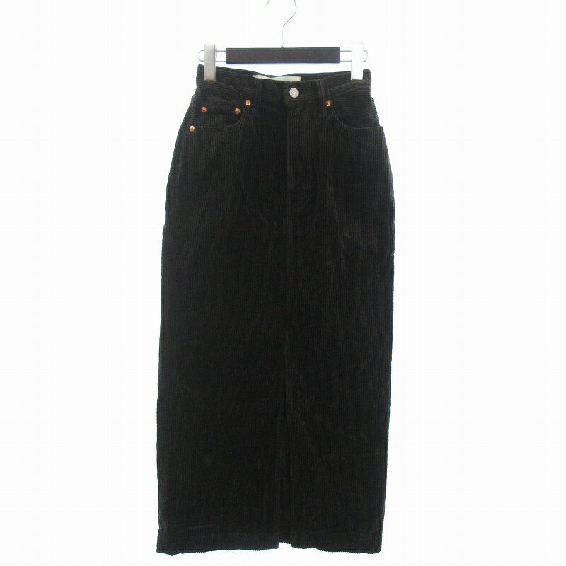 【中古】シンゾーン Shinzone コーデュロイスカート スリット ジッパーフライ コットン 茶 ブラウン 32 ■FF レディース 【ベクトル 古着】 250714