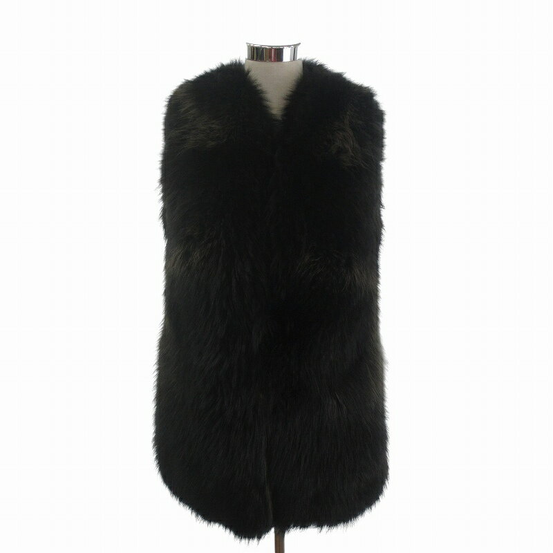 【中古】フォーワイ FOR Y 美品 毛皮ベスト ラクーンファー 茶 ブラウン ■FF レディース 【ベクトル 古着】 250713