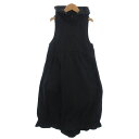 【中古】ザラ ZARA タグ付き ノースリーブ 裾フリル ワンピース ロング フーディー 黒 ブラック 140 キッズ ■FF キッズ 【ベクトル 古着】 250826