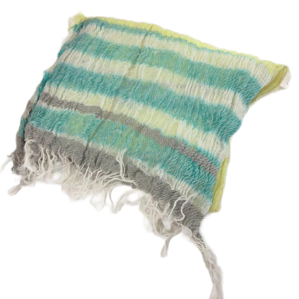 【中古】玉木新雌 タマキニイメ tamaki niime ストール マフラー フリンジ コットン 総柄 黄 イエロー 小物 レディース 【ベクトル 古着】 250902