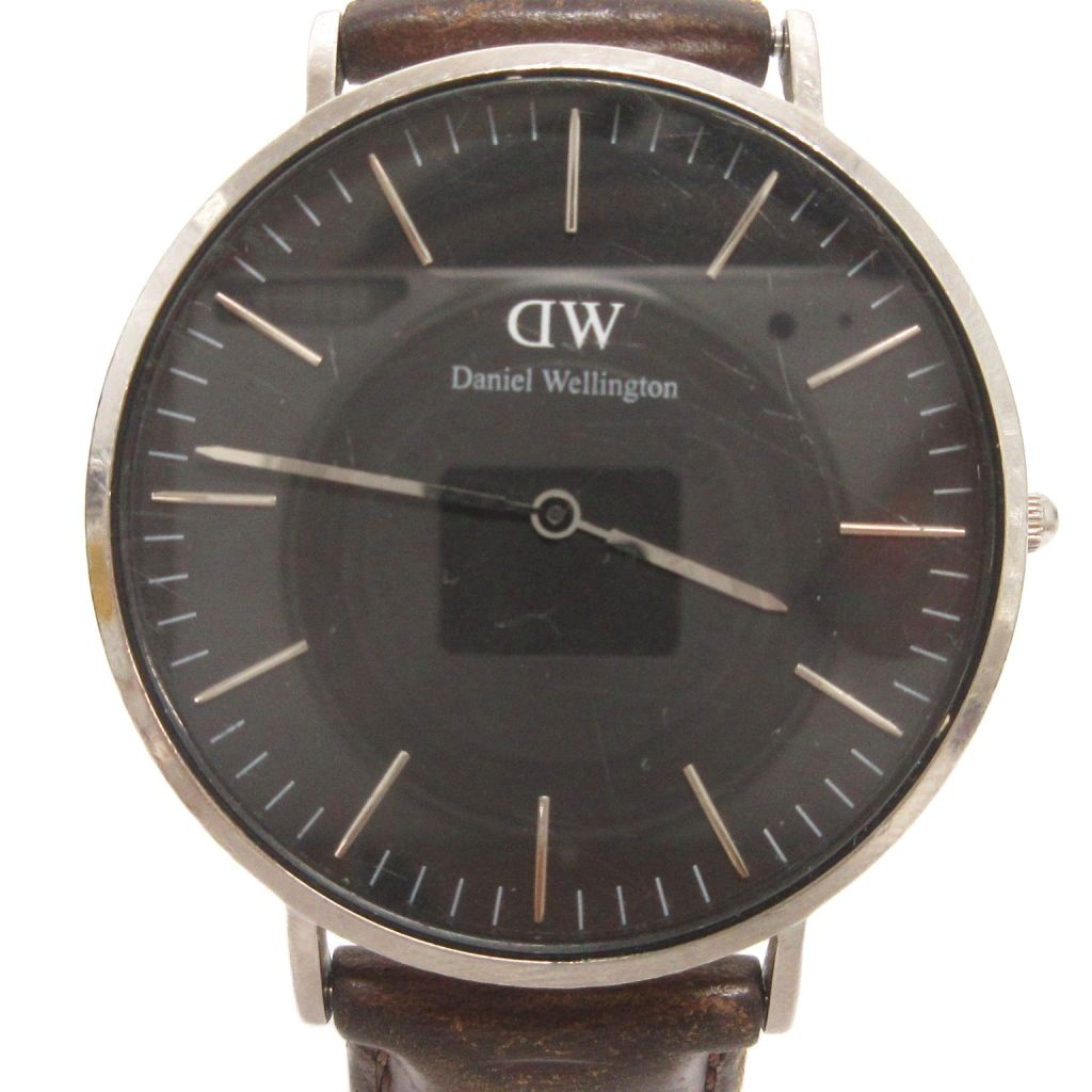 【中古】ダニエルウェリントン DANIEL WELLINGTON 腕時計 アナログ 2針 クオーツ 文字盤 黒 B40S1 茶 ブラウン ウォッチ メンズ 【ベクトル 古着】 250903