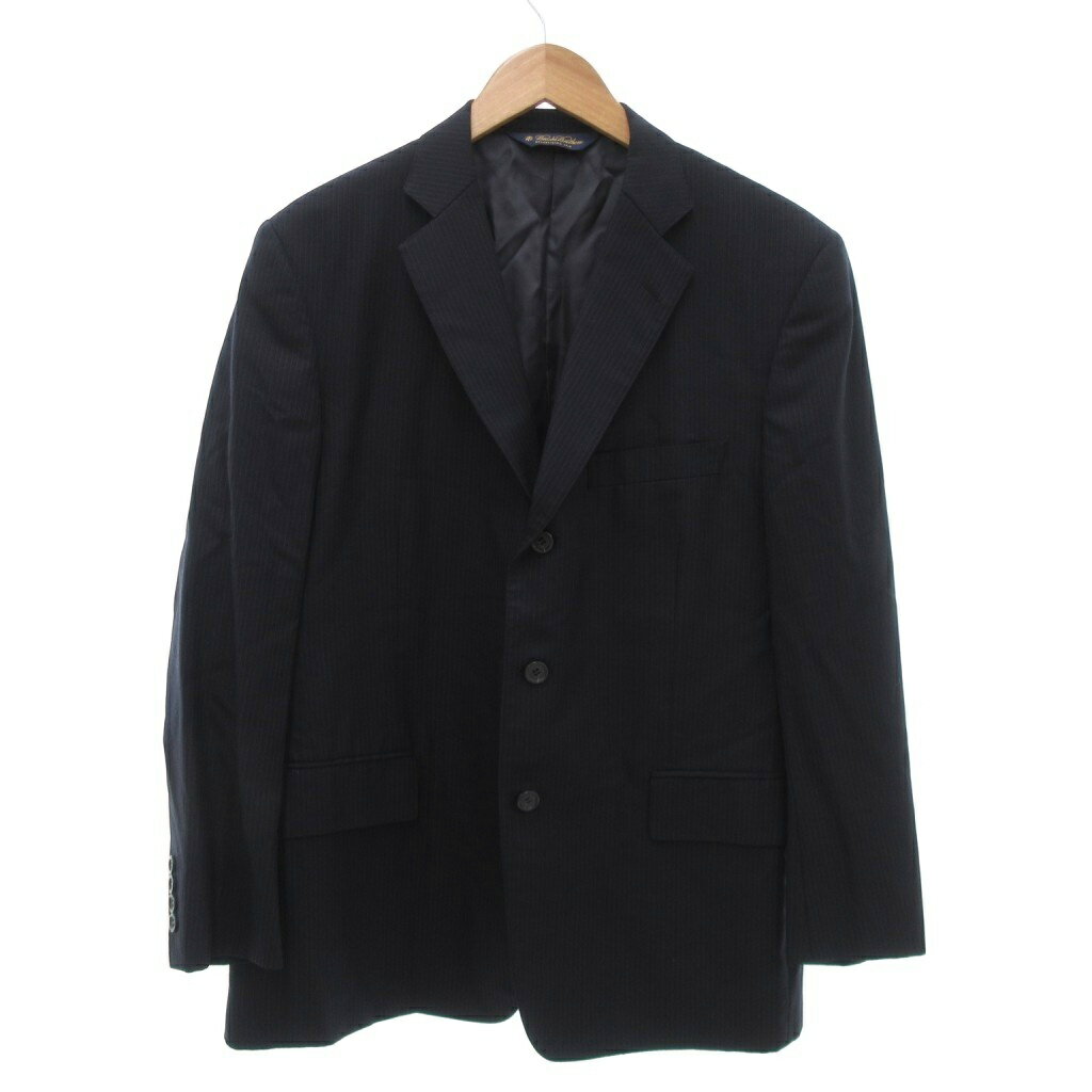 【中古】ブルックスブラザーズ BROOKS BROTHERS スーツ セットアップ ジャケット パンツ ストライプ 3B サイドベンツ 42 ダークネイビー /JS メンズ 【ベクトル 古着】 250911