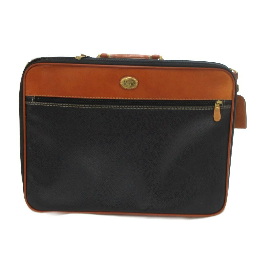 【中古】シャピトル CHAPITRE3 ブリーフケース 書類カバン レザー 黒 ブラック 茶 ブラウン /JS メンズ..