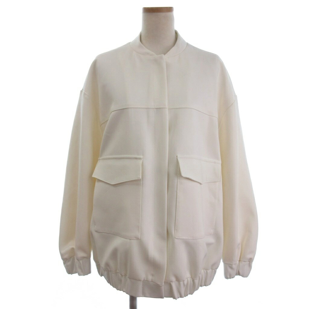 【中古】未使用品 ザラ ZARA タグ付き フロントポケット ブルゾン ジャケット 3509 744 250 オフホワイト M レディース 【ベクトル 古着】 250913