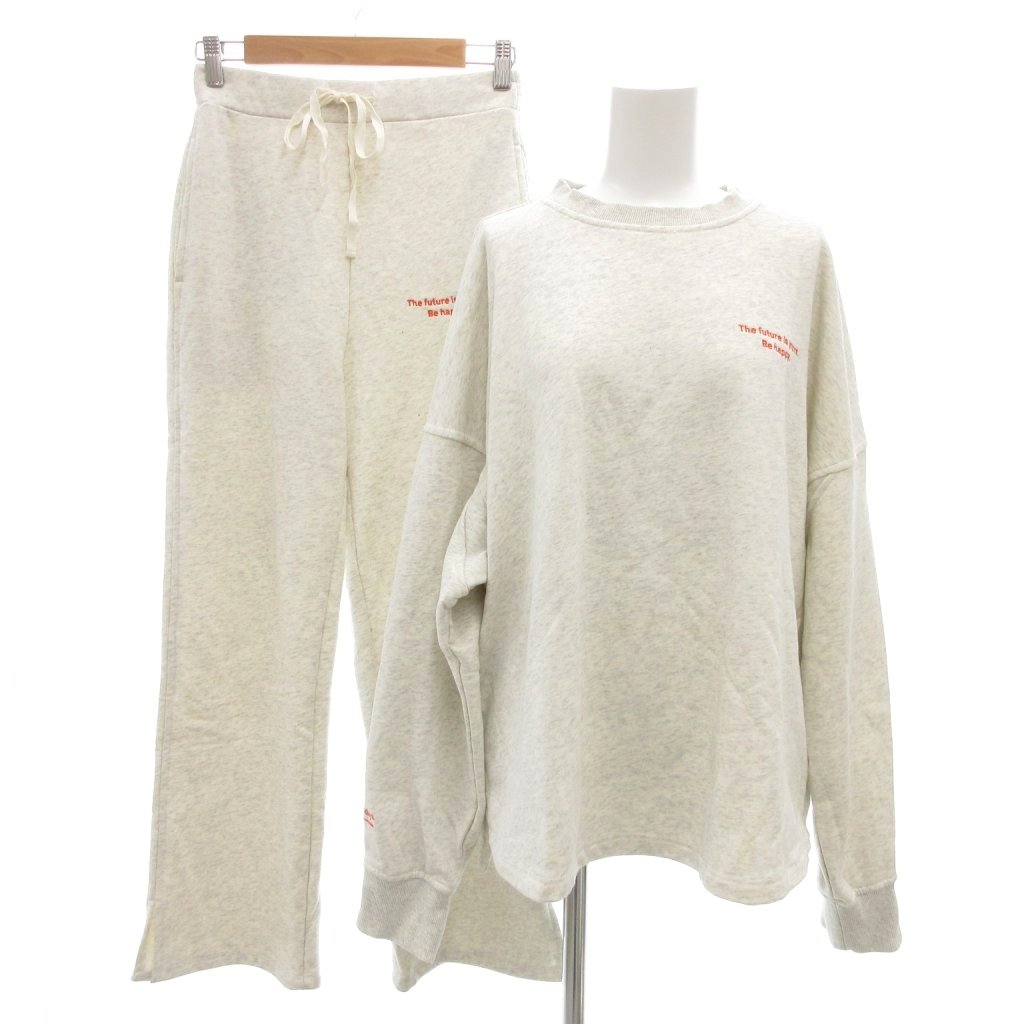 【中古】アイスー ISOOK セットアップ トレーナー イージーパンツ スウェット オーバーサイズ ロゴ刺繍 F グレー 63865120 63885239 /GV レディース 【ベクトル 古着】 251103
