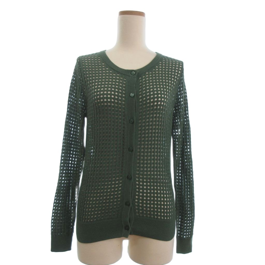 【中古】アーガ Aga メッシュカーディガン 長袖 緑 グリーン 9号 レディース 【ベクトル 古着】 251025(4.0)