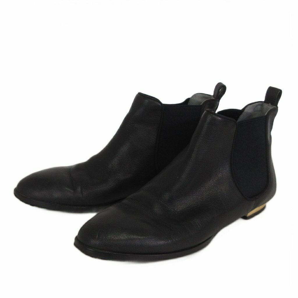 【中古】ダイアナ DIANA サイドゴアブーツ ショート ポインテッドトゥ 黒 ブラック 24 靴 ■FF レディー..