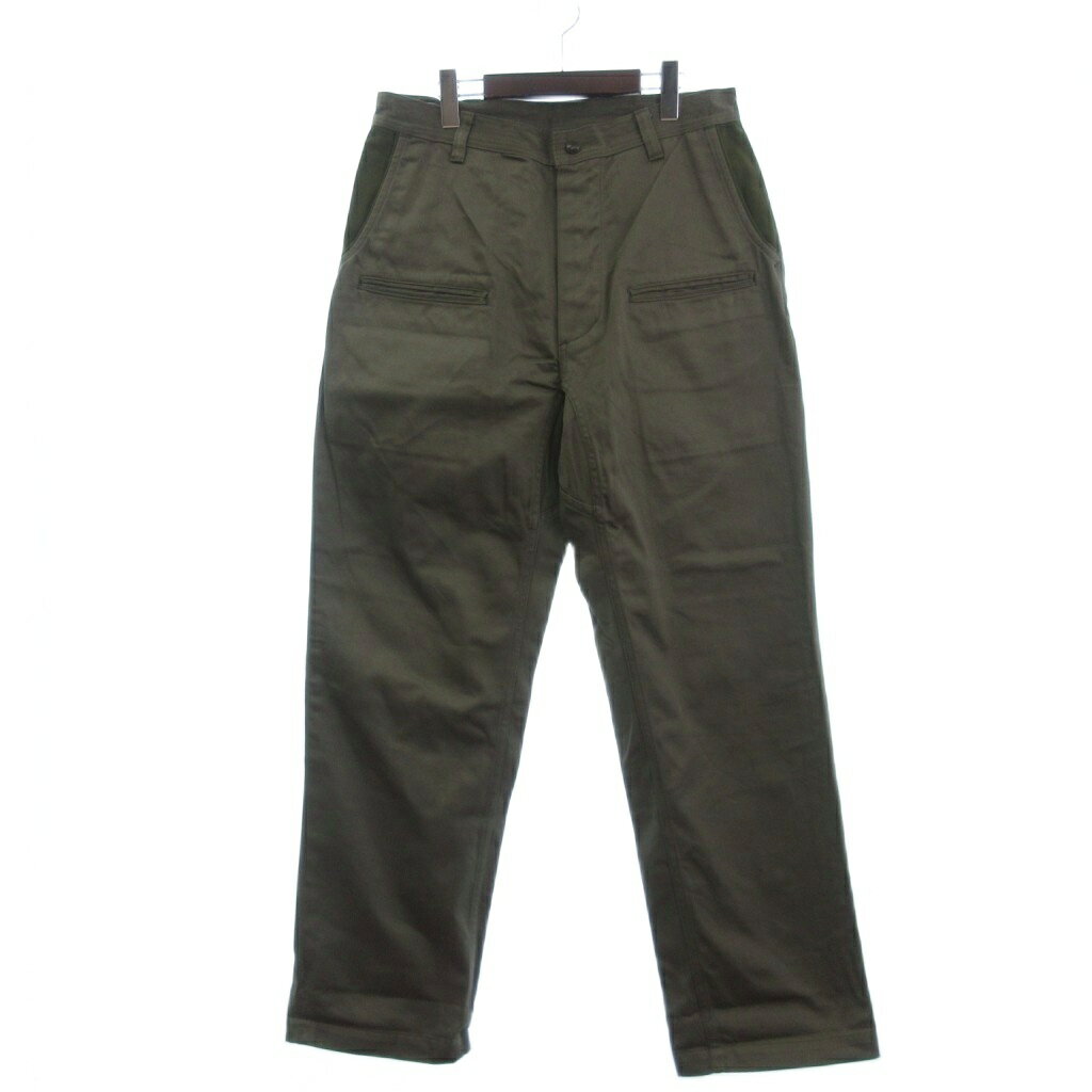 【中古】ササフラス SASSAFRAS 美品 WHEEL BARROW PANTS ウィールバローパンツ ボタンフライ 無地 コッ..