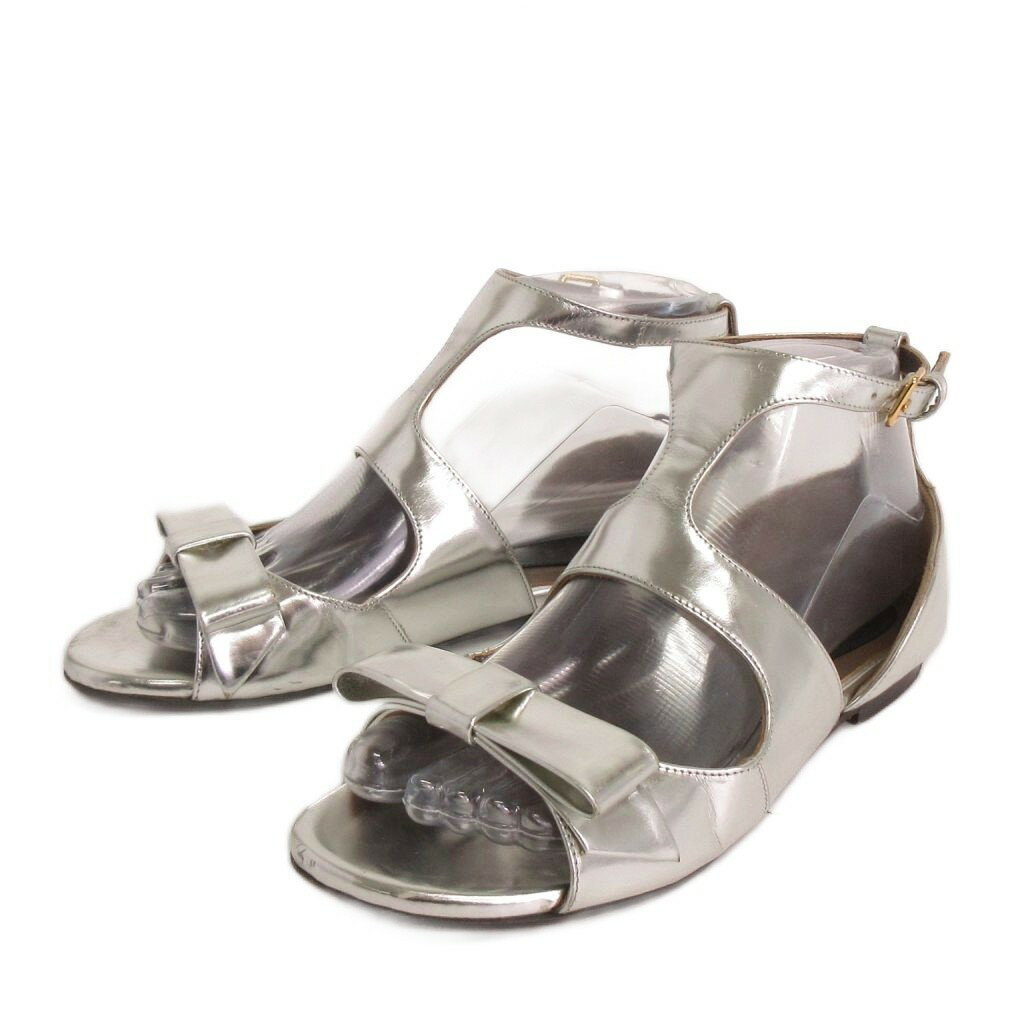 【中古】マルニ MARNI サンダル メタリック 光沢 シルバーカラー 36 23.5cm 靴 ■TC レディース 【ベクトル 古着】 260122