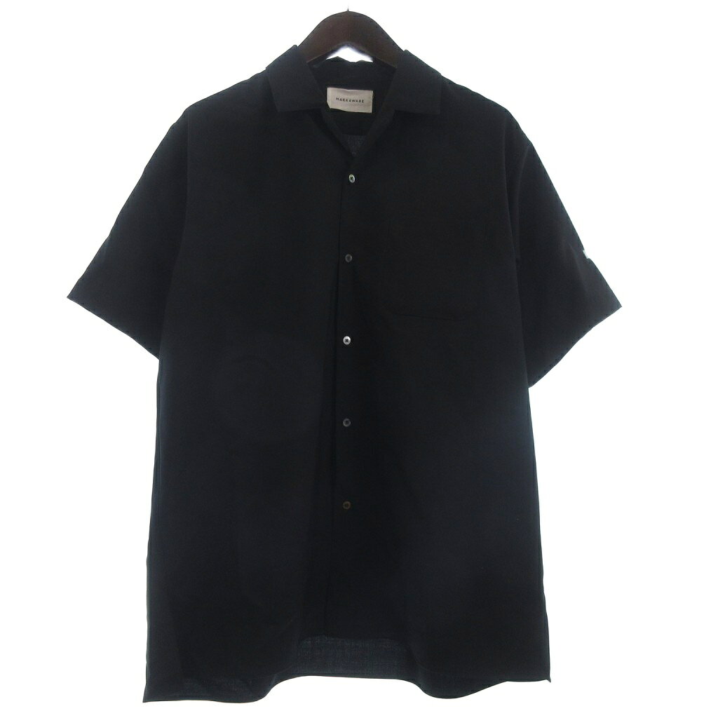 【中古】マーカウェア MARKAWARE 美品 25SS ITALIAN オープンカラー シャツ 半袖 A25B03SH02B 黒 ブラック 1 メンズ 【ベクトル 古着】 260223