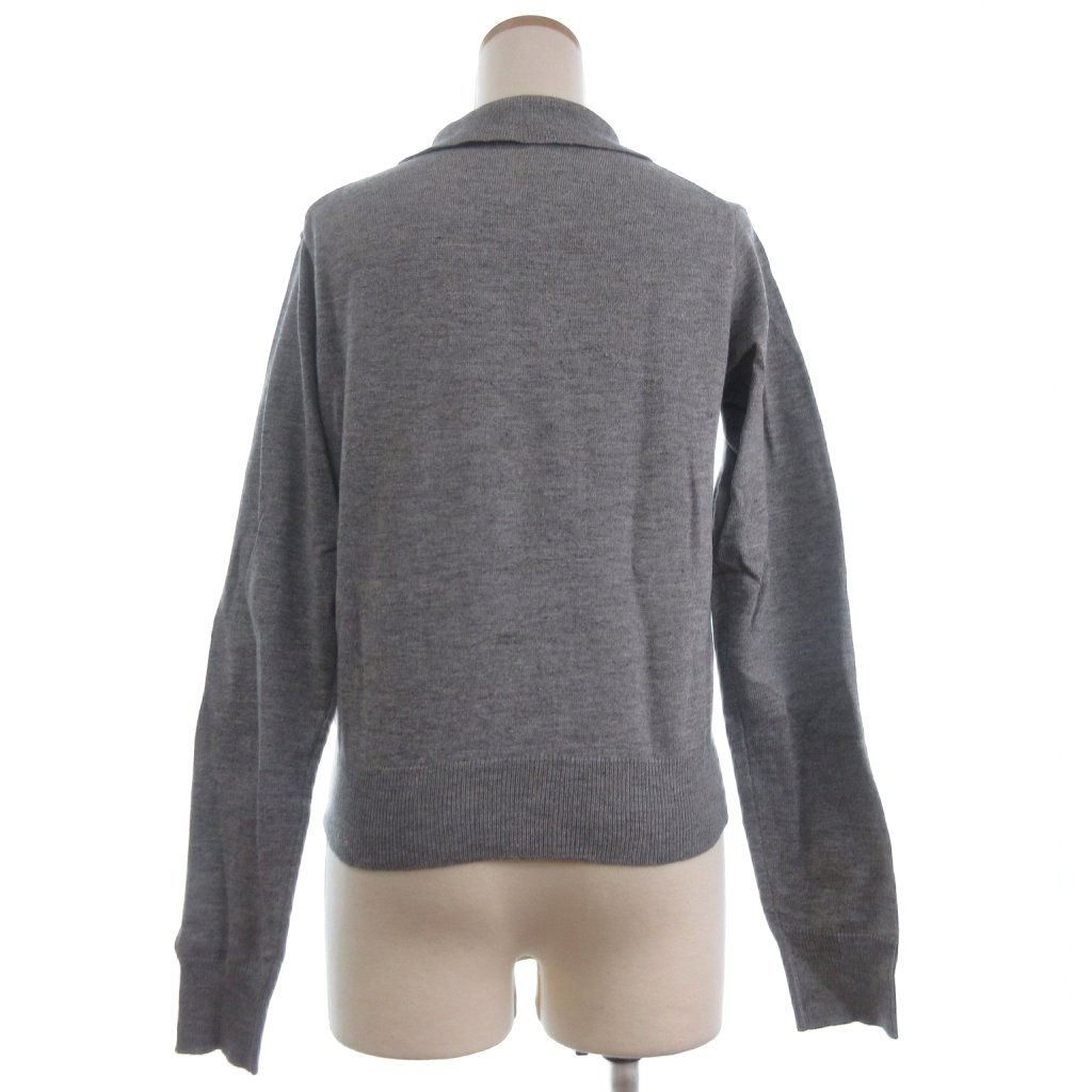 【中古】ユーエスポロアッスン U.S.POLO ASSN ニットポロシャツ 長袖 鹿の子 グレー F レディース 【ベクトル 古着】 260223