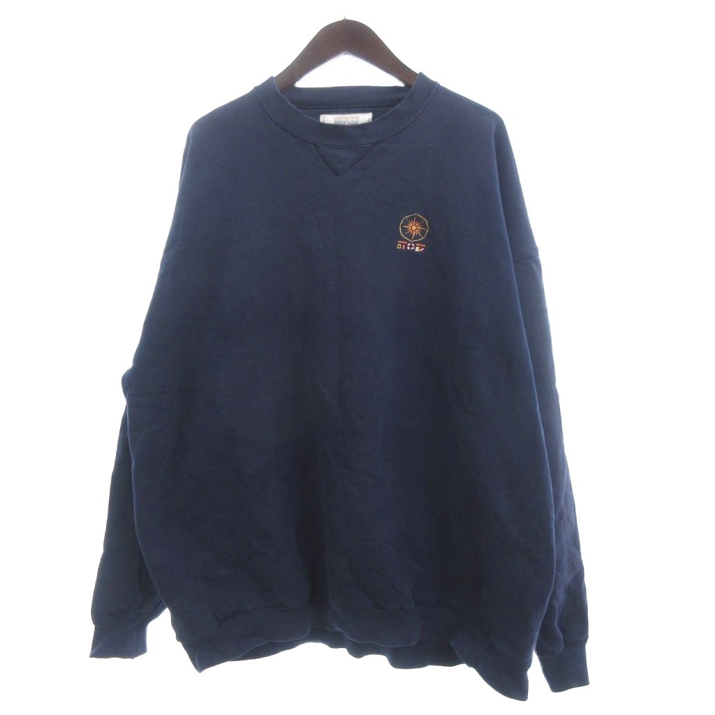 樂天商城 - 【中古】HVYWT スウェット トレーナー 長袖 裏起毛 紺 ネイビー XL メンズ 【ベクトル 古着】 260314